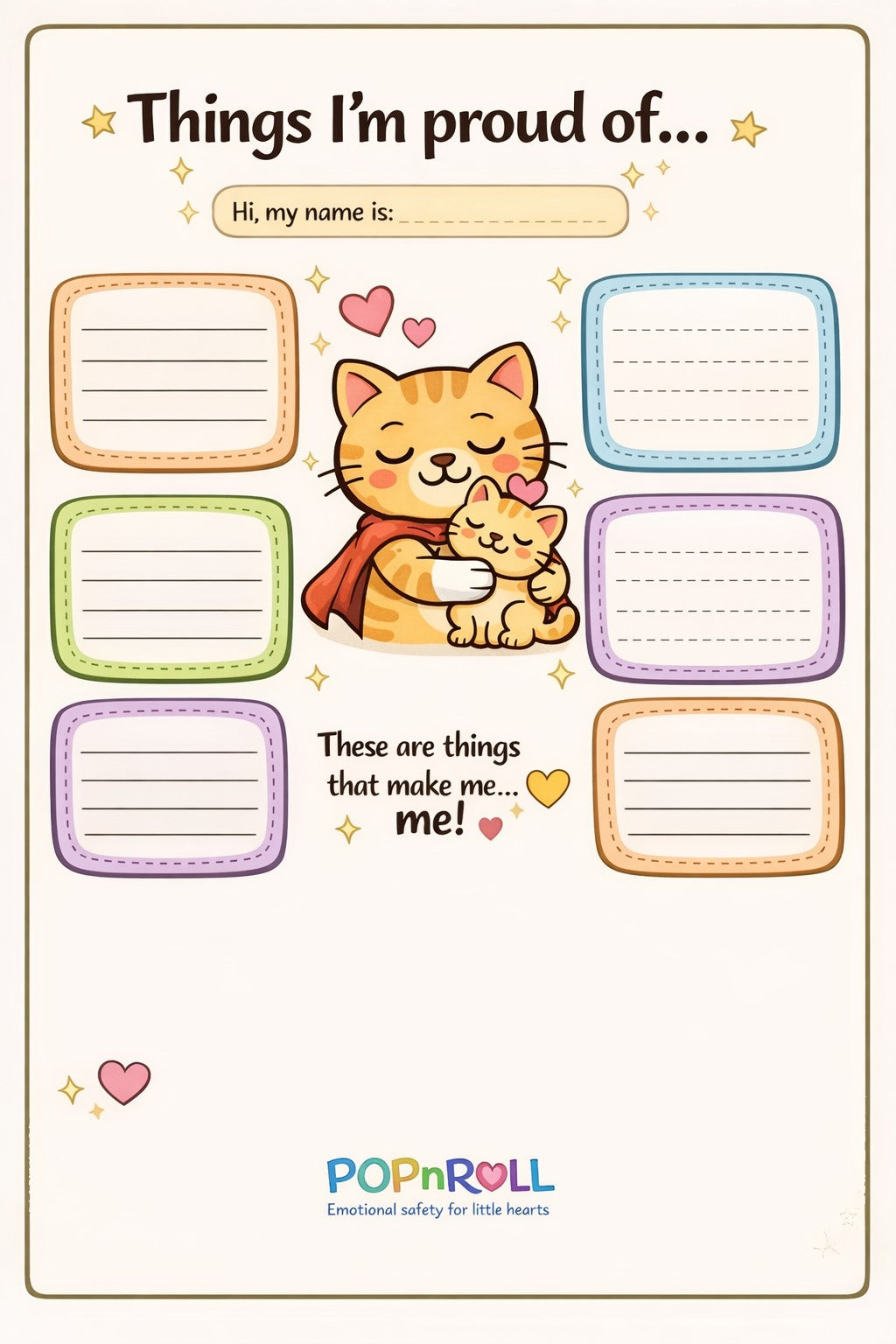 Things I'm Proud Of – Confidence Worksheet for Kids