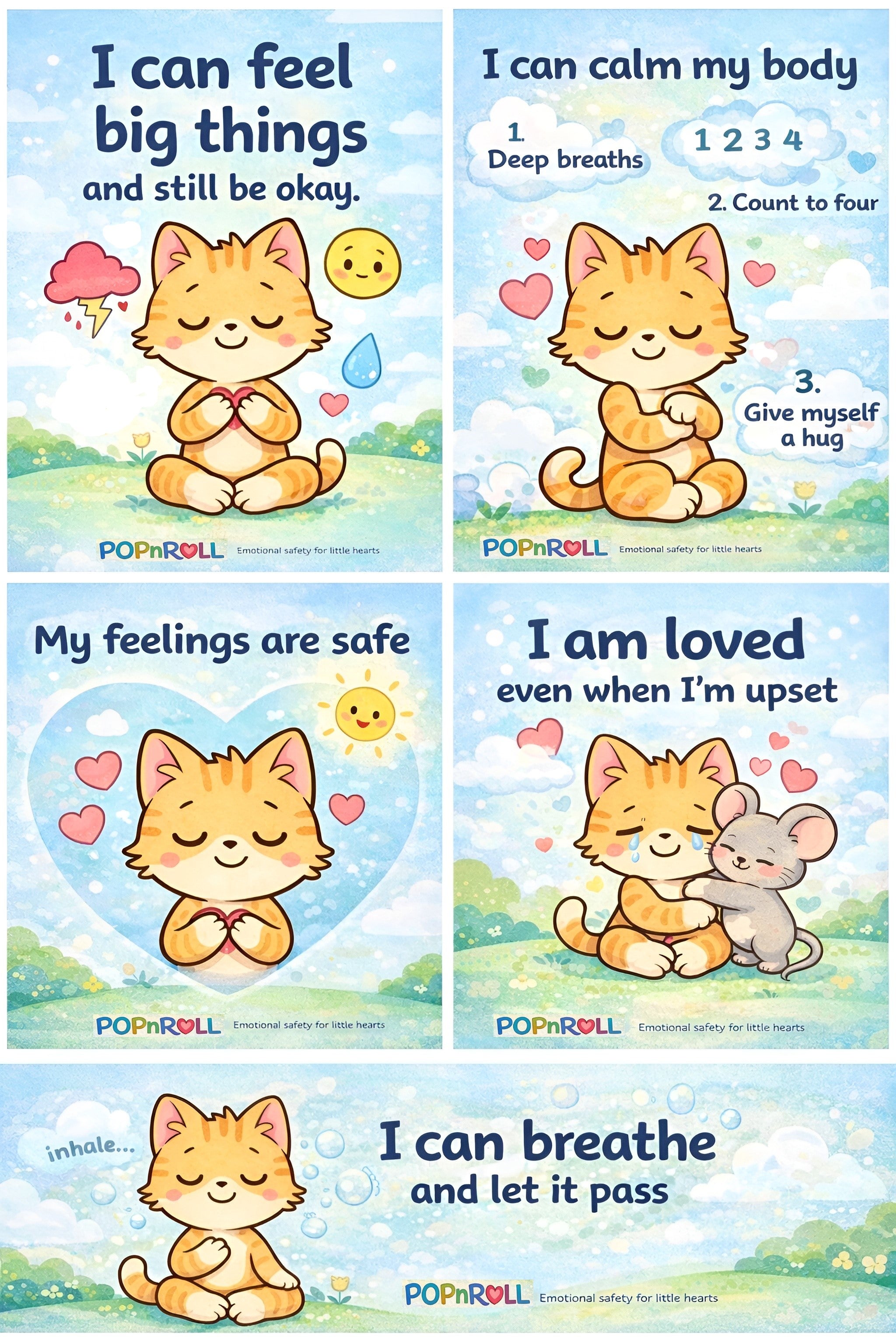 OKAY Feelings Posters Set – 6 Emotional Safety Prints for Kids